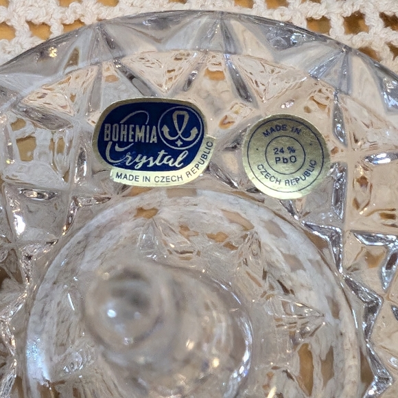 Vanity Tray, Japanese Crystal Perfume Bottle, Crystal Ring Dish - Picture 3 of 7